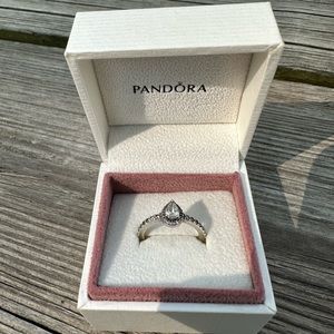 Pandora Teardrop Halo Ring